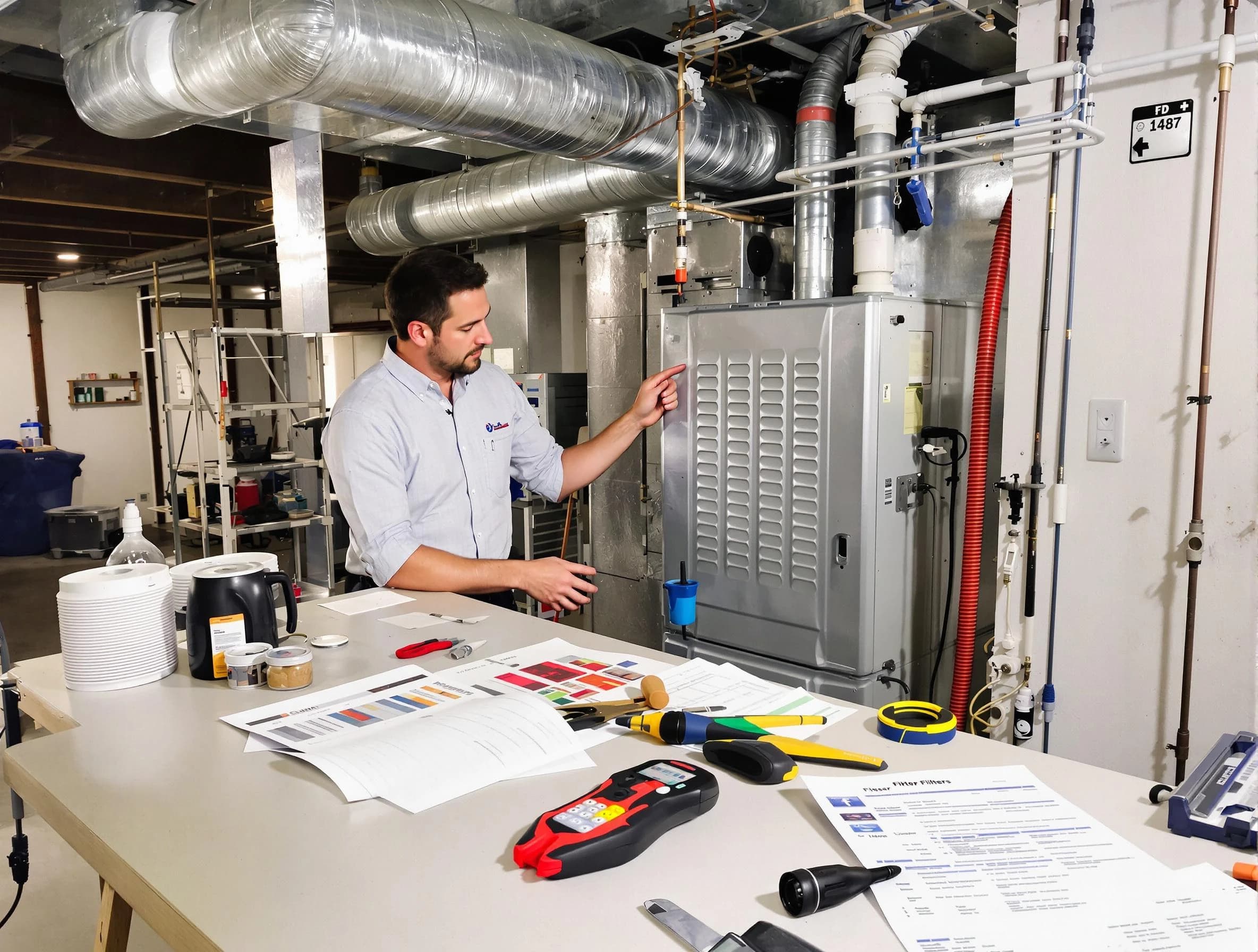 West Jordan Air Duct Cleaning inspector conducting detailed filter system evaluation using professional diagnostic tools in West Jordan