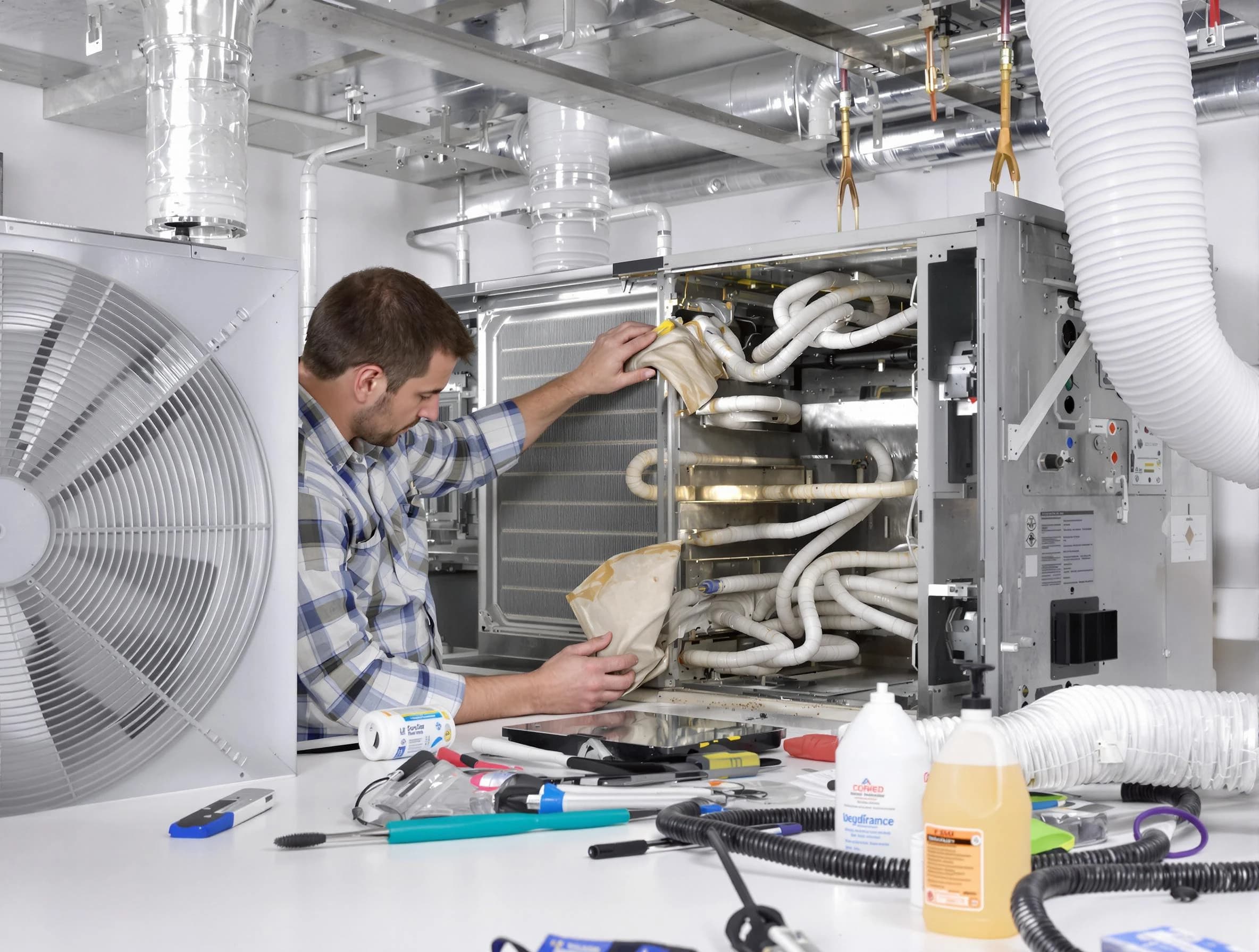 West Jordan Air Duct Cleaning specialist performing precision AC coil cleaning in West Jordan