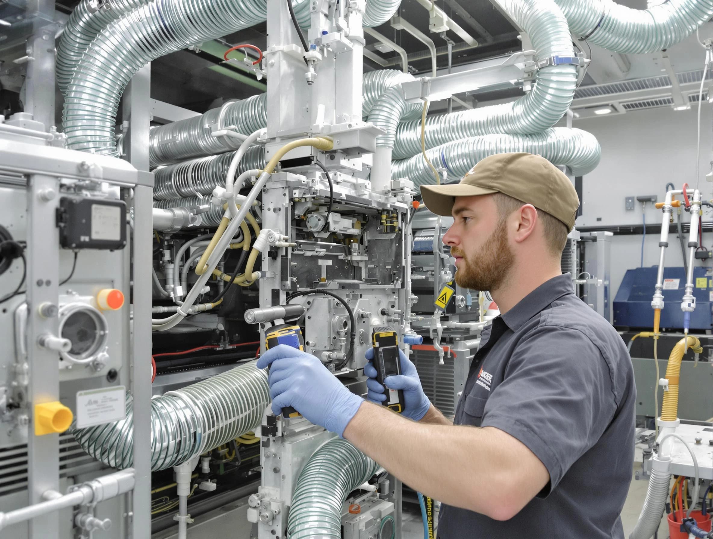 West Jordan Air Duct Cleaning technician performing precision commercial coil cleaning at a business facility in West Jordan