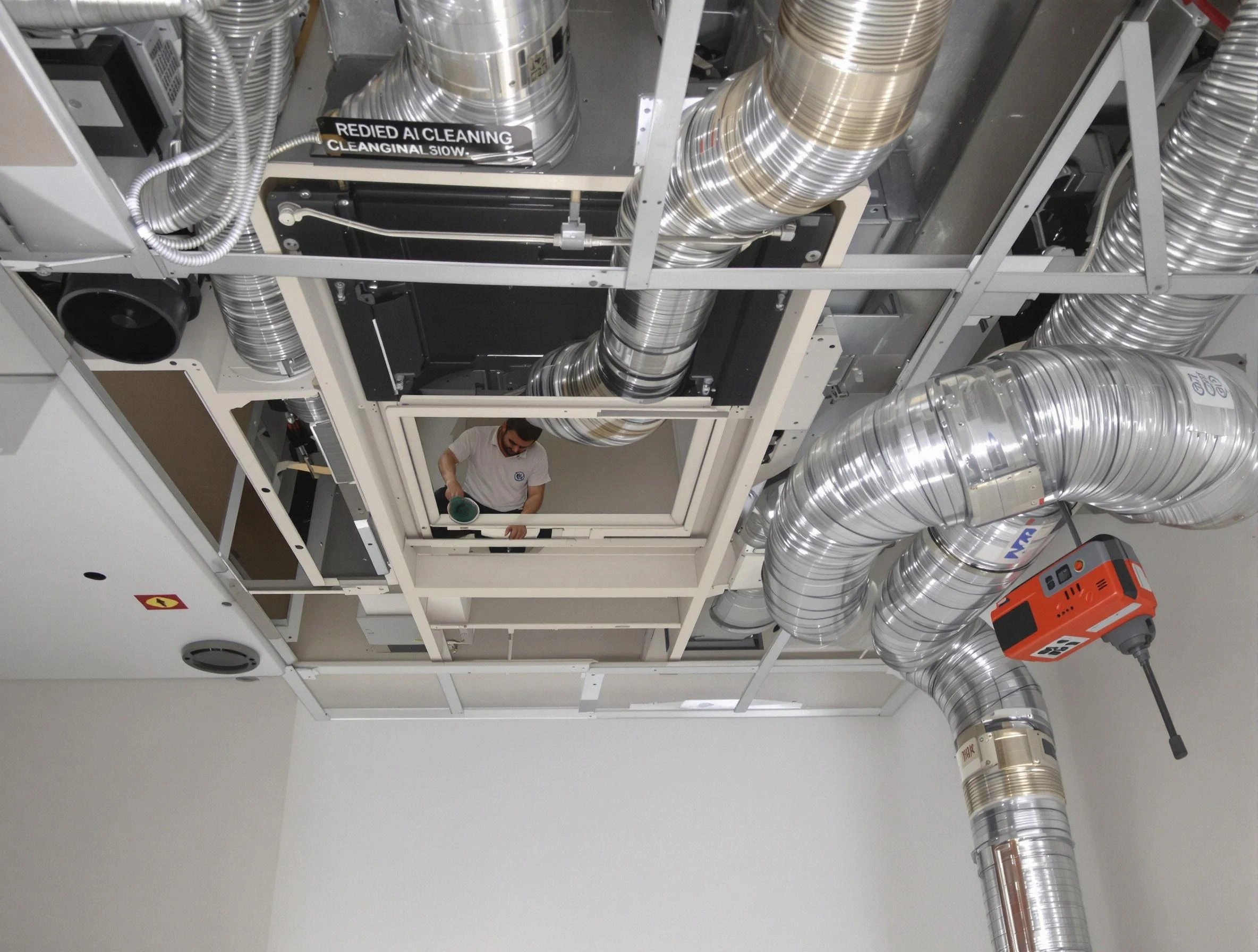 West Jordan Air Duct Cleaning technician performing detailed central duct system cleaning in West Jordan
