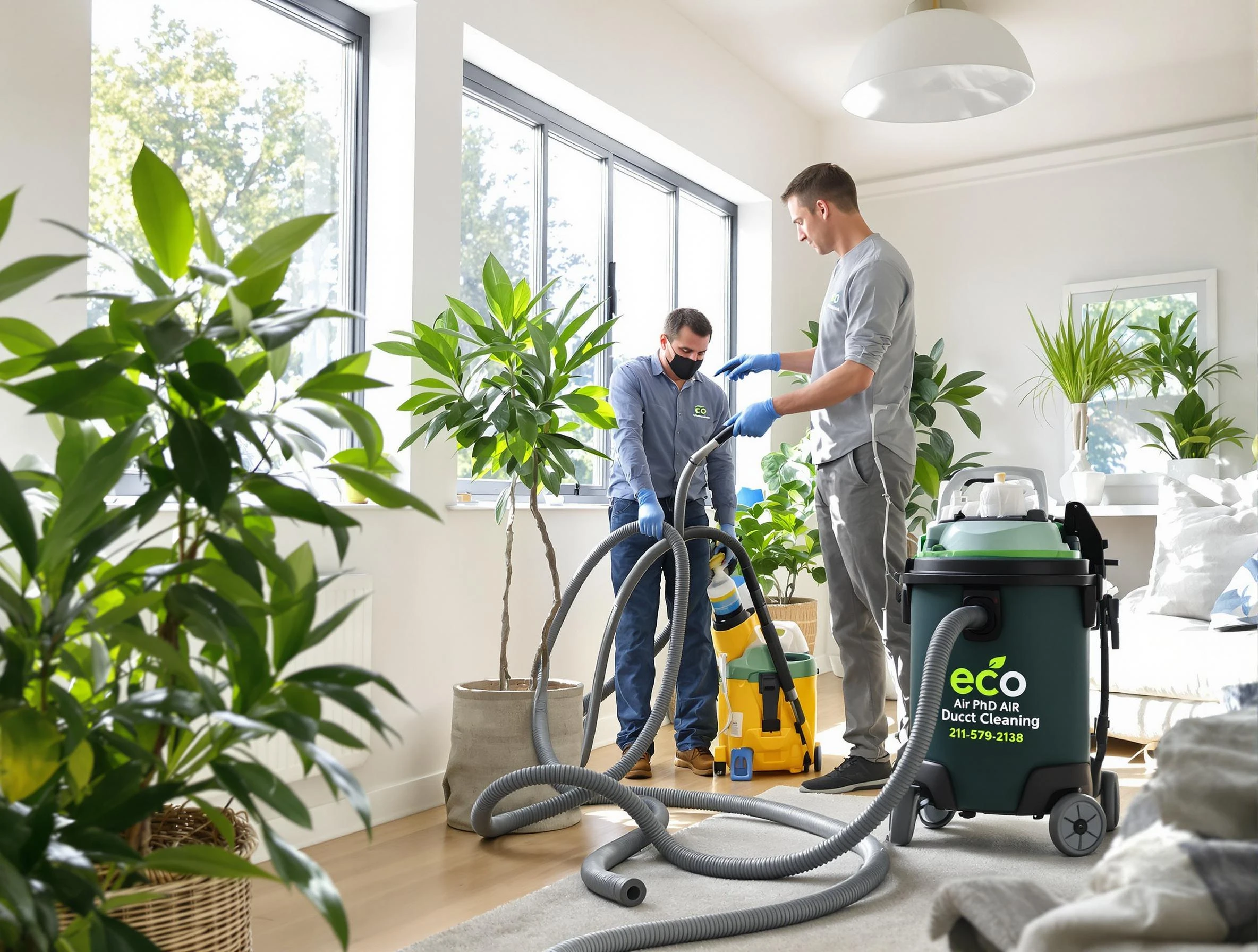 West Jordan Air Duct Cleaning technician performing eco-friendly duct cleaning using sustainable methods in West Jordan