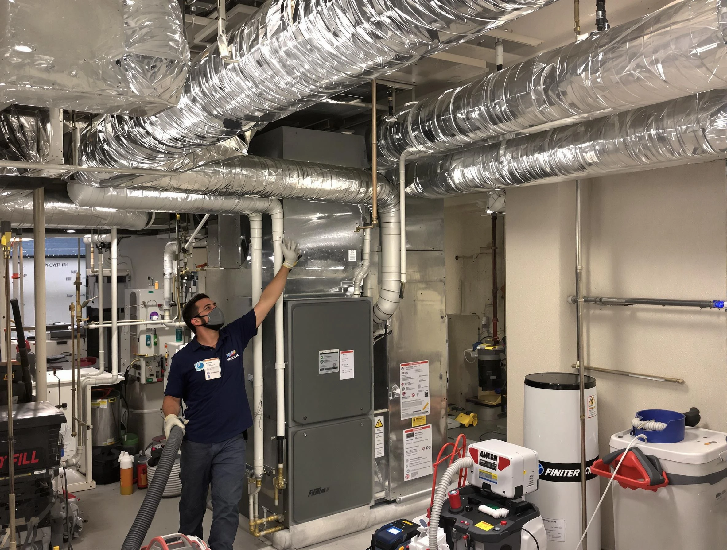 West Jordan Air Duct Cleaning specialist performing thorough furnace duct cleaning in a West Jordan residence