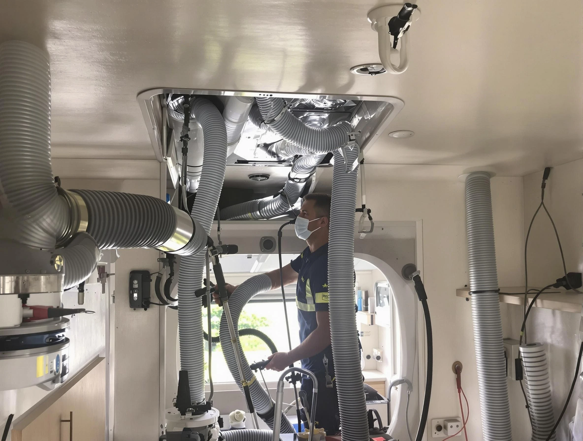 West Jordan Air Duct Cleaning specialist performing precise mobile home duct cleaning in West Jordan